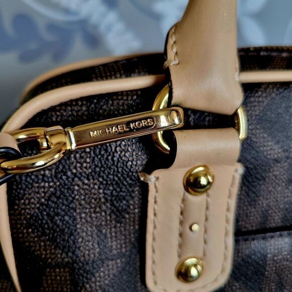 Michael Kors Brown and Tan Satchel Structured Elegance - Picture 3 of 5